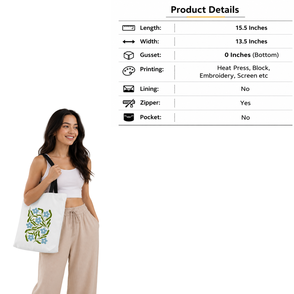 Canvas Tote Bag Combo Pack – 1 Black & 1 Natural Cotton Tote