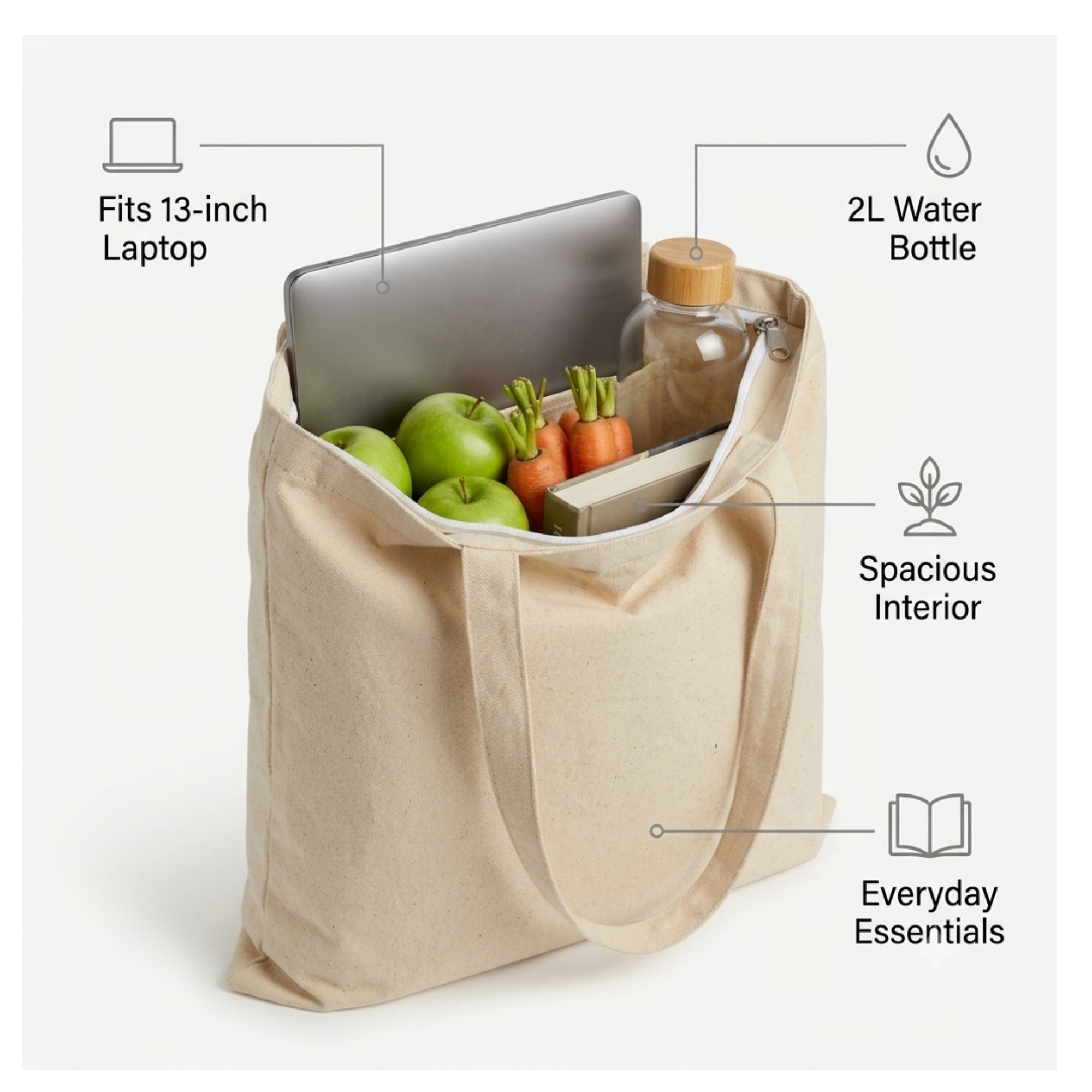 plain canvas tote bag